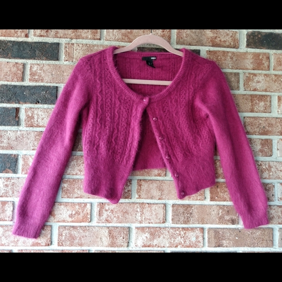 berry coloured cardigan
